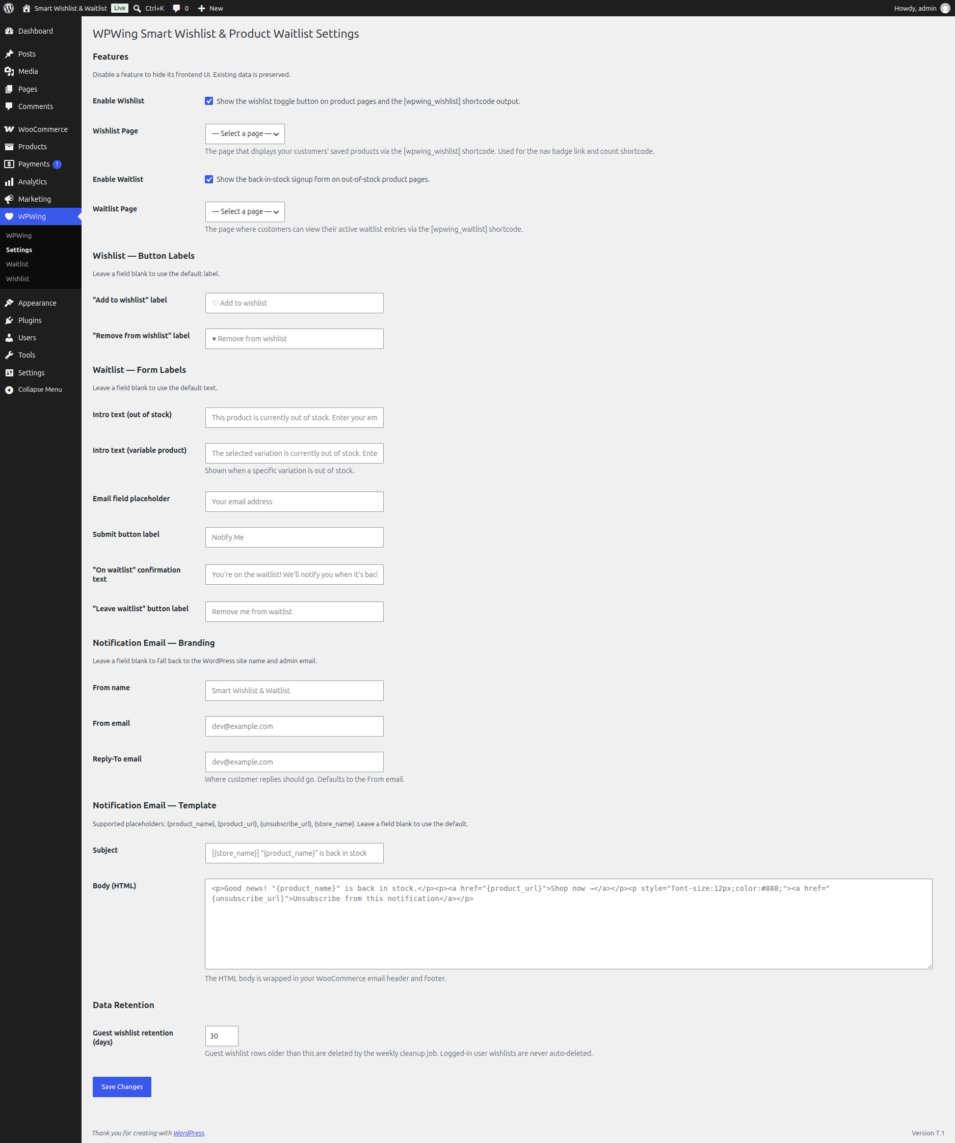 WPWing Smart Wishlist &amp; Product Waitlist for WooCommerce