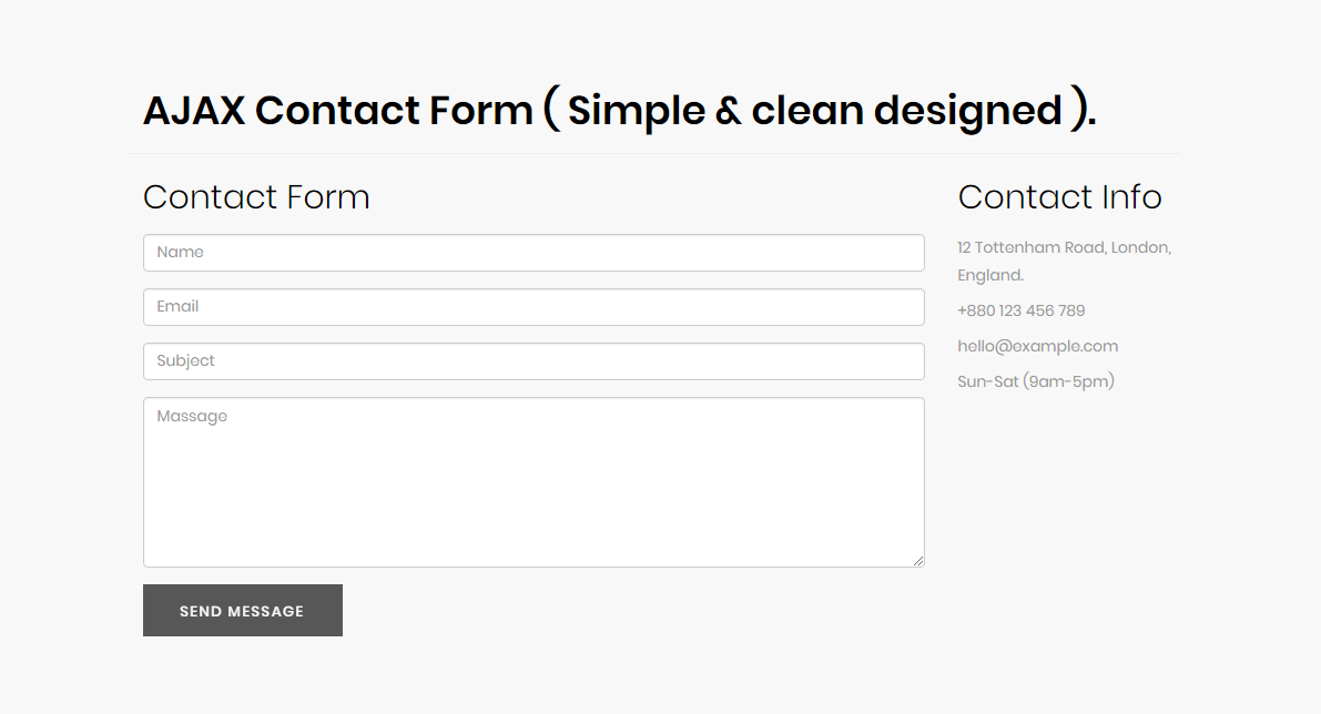 WPxon Ajax Contact Form