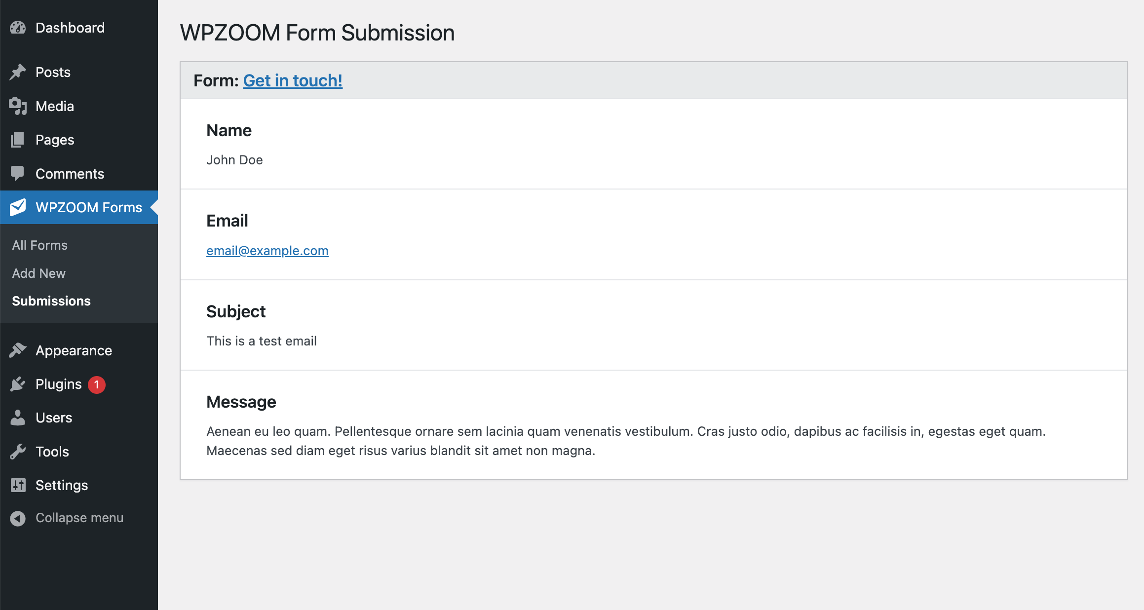 Form submissions