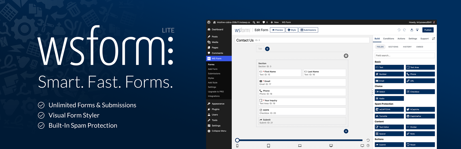WordPress 外掛 WS Form LITE – Drag & Drop Contact Form Builder 的封面圖片