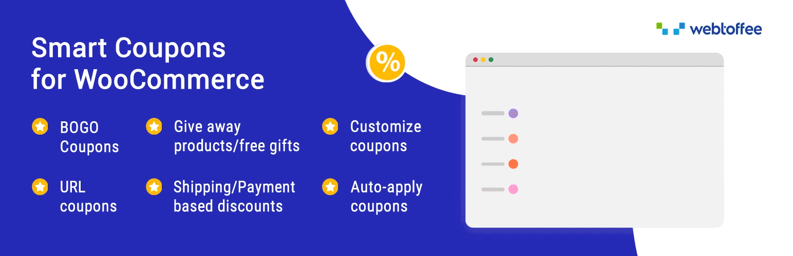 WordPress 外掛 Smart Coupons For WooCommerce Coupons 的封面圖片。