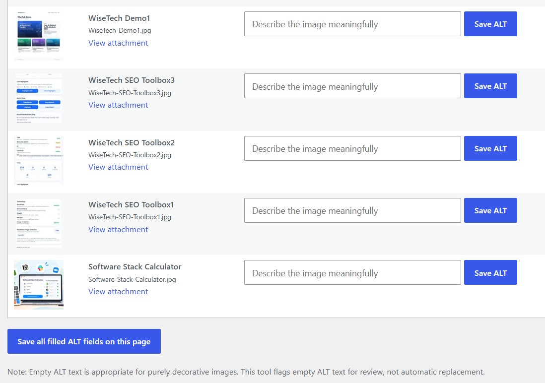 Scan All Content results for post and page image usages.