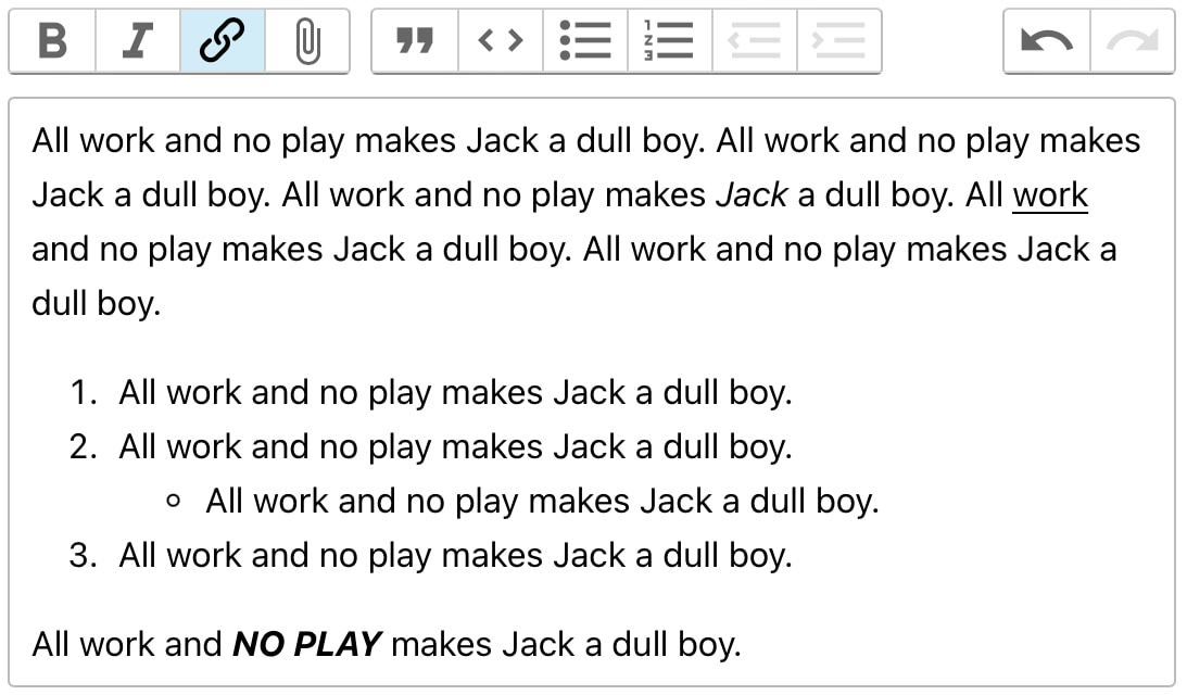 The rich-text comment edit field.