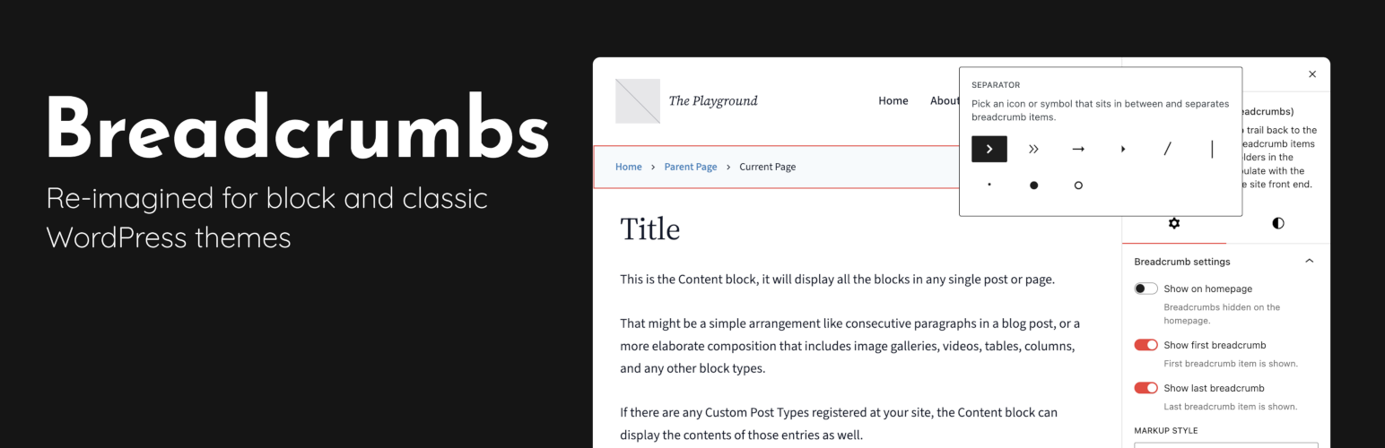 WordPress 外掛 X3P0: Breadcrumbs 的封面圖片。