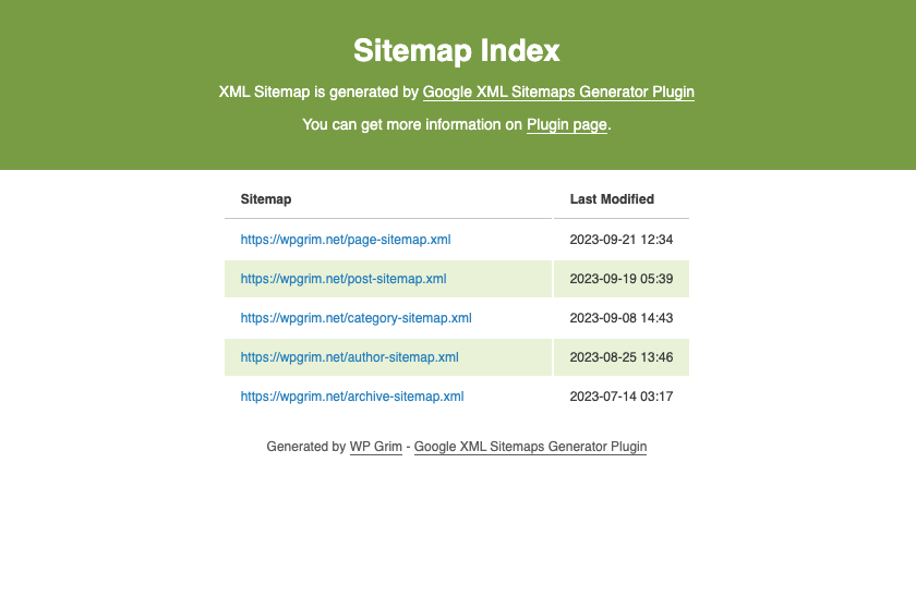 Sitemap Index