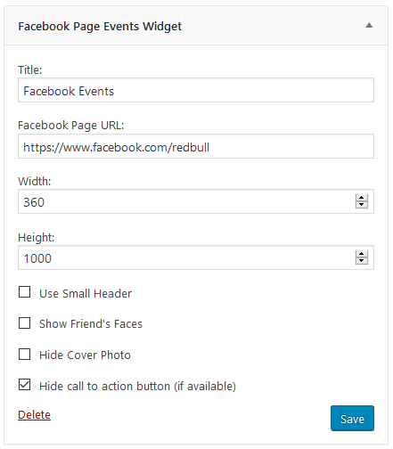 WP widget for display Facebook's Embeddable page widget.