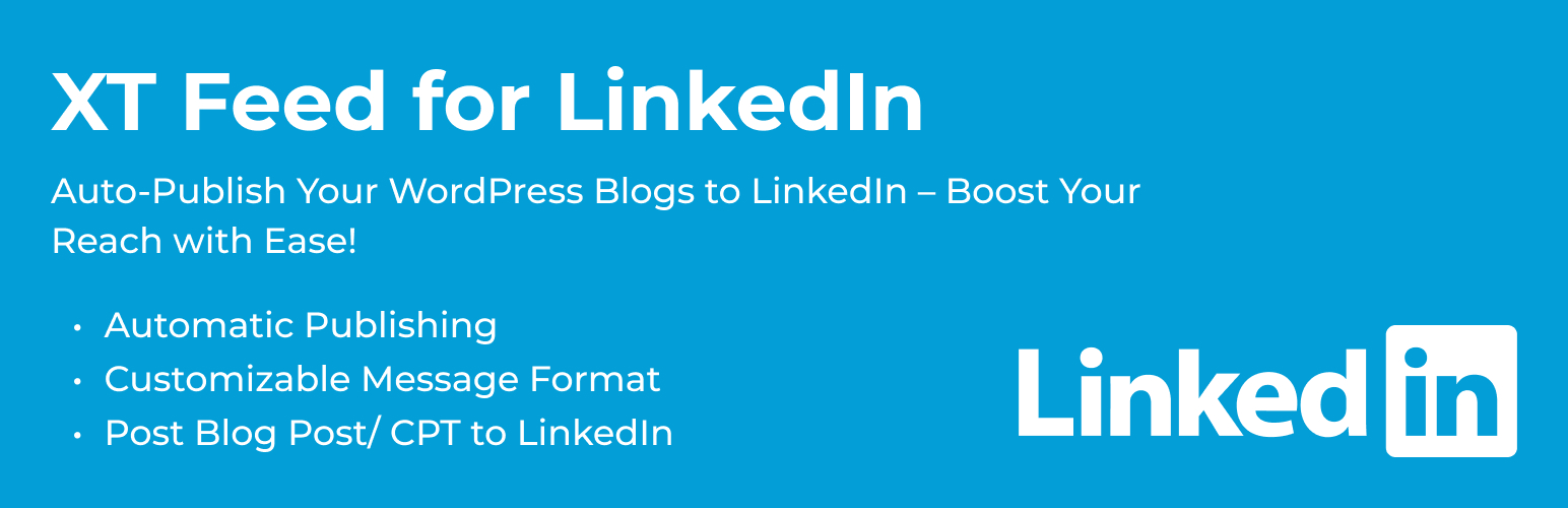 WordPress 外掛 XT Feed for LinkedIn 的封面圖片。
