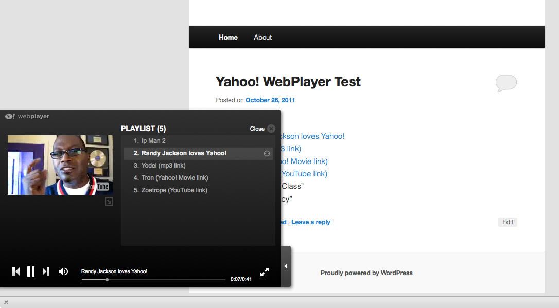 Yahoo! WebPlayer