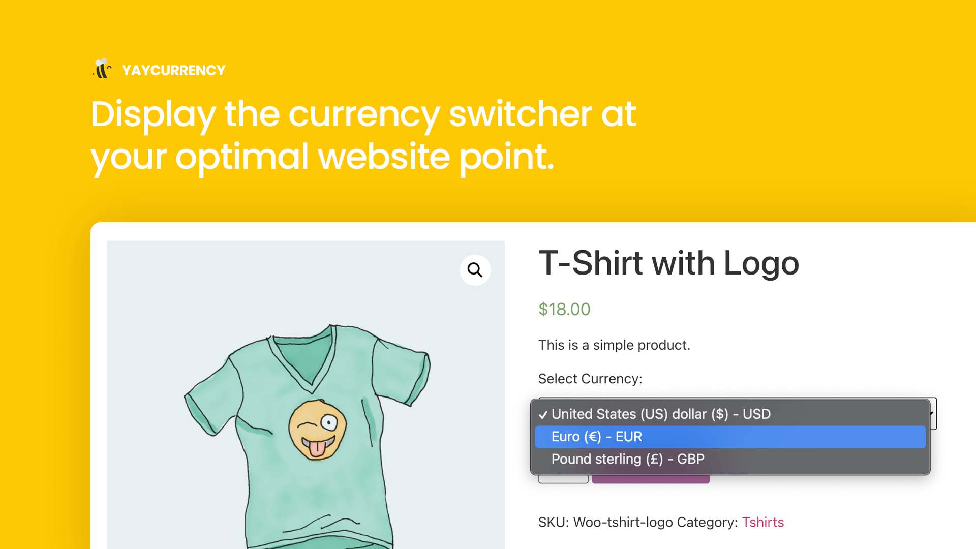 Display the currency switcher on WooCommerce product pages