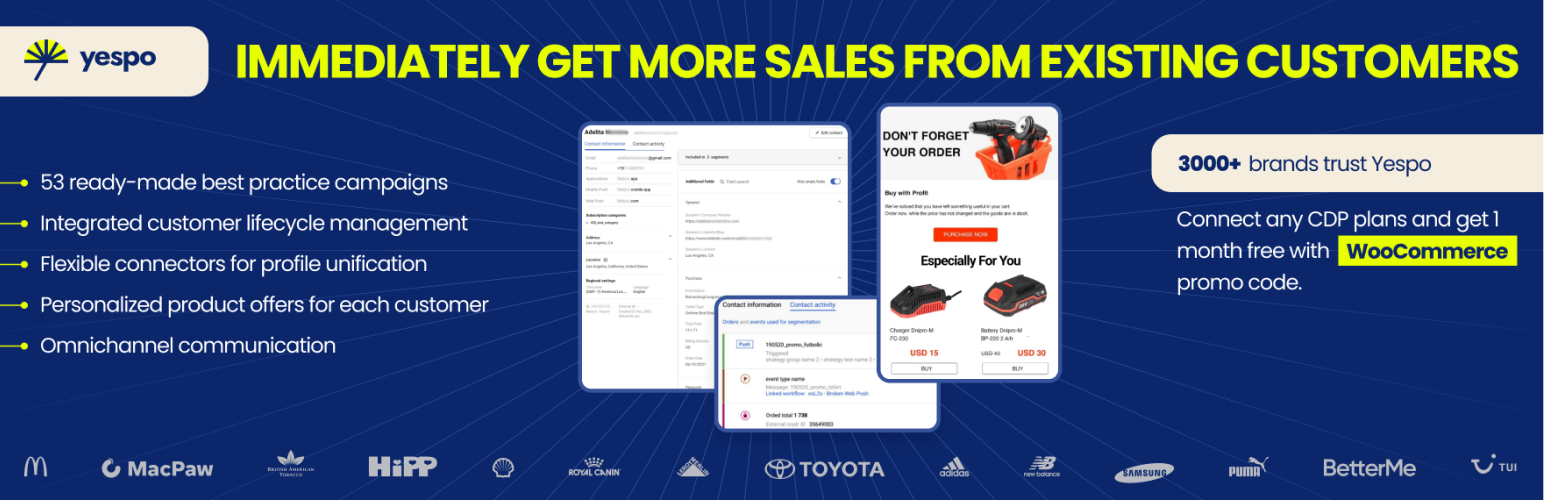 Yespo CDP for WooCommerce: Email Marketing, Automation & Web Tracking