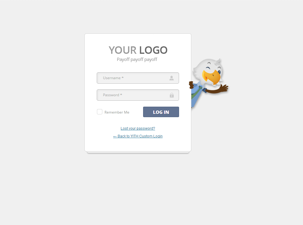 The default custom login page