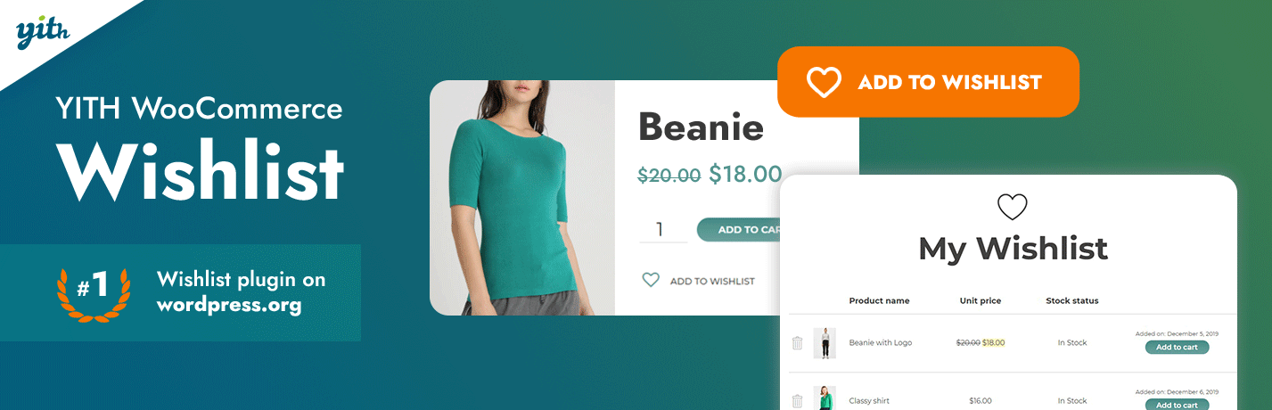 WordPress 外掛 YITH WooCommerce Wishlist 的封面圖片。