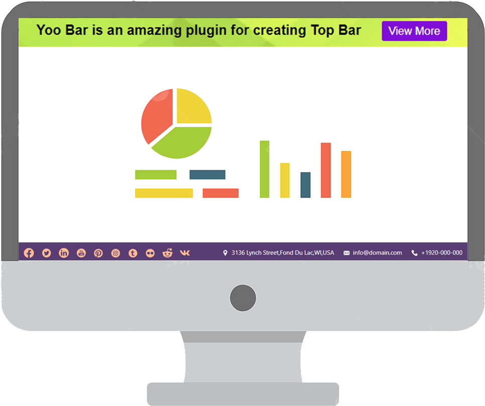 Top and footer bars for announcements, notifications, advertisements, promotions &#8211; YooBar