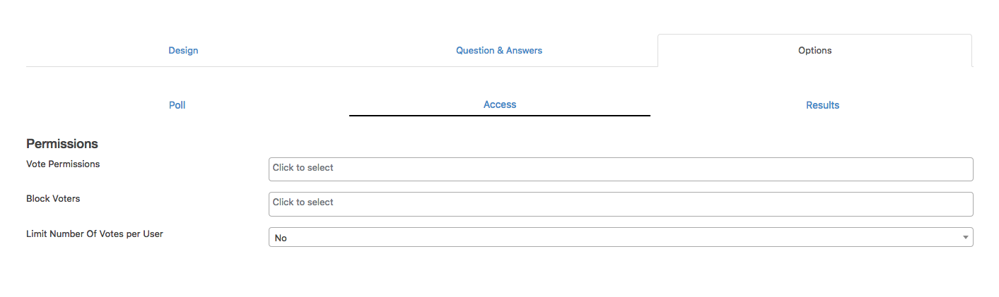 Define Poll Access Settings