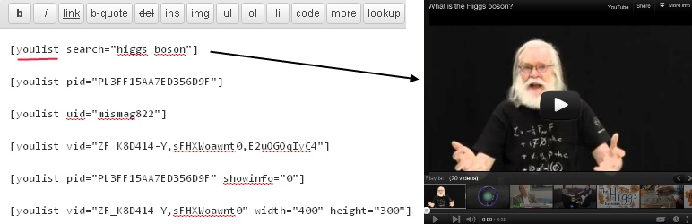 YouList – YouTube playlist shortcode