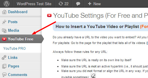 Embed Plus for YouTube WordPress Plugin Screenshot 2: How to get to YouTube's admin settings