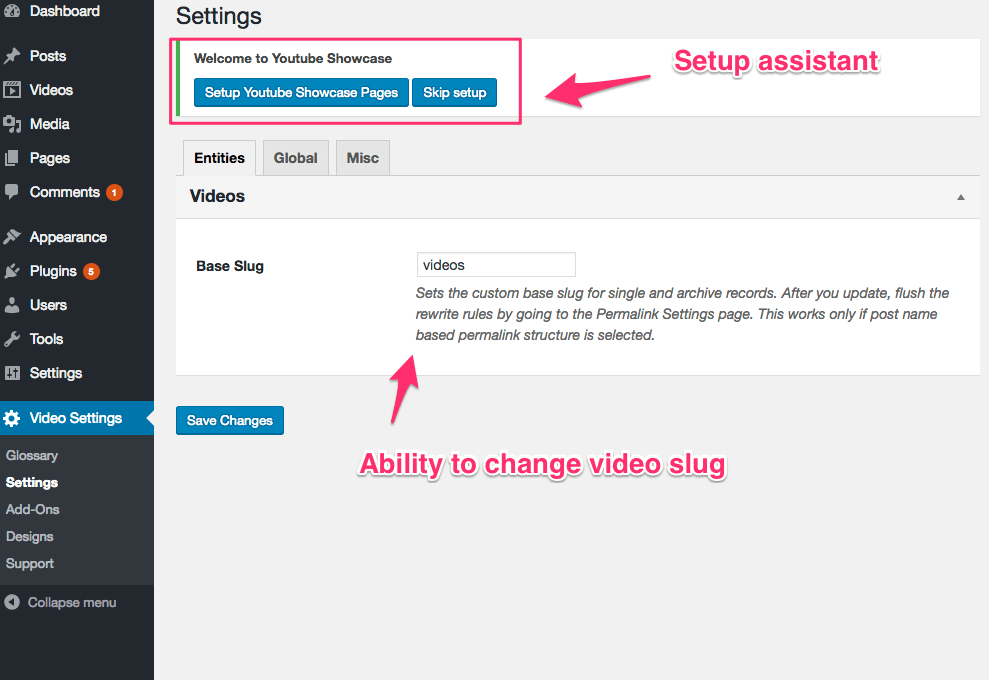 Ability to change videos slug