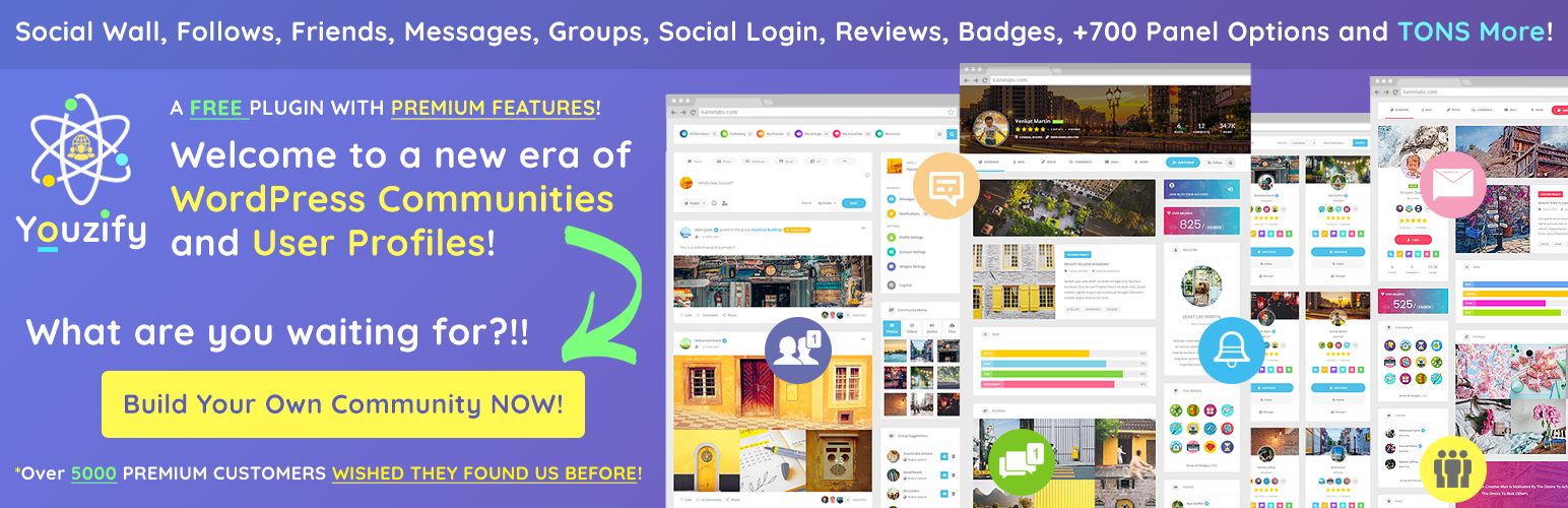 Product image for Youzify – BuddyPress Community, User Profile, Social Network & Membership Plugin for WordPress.