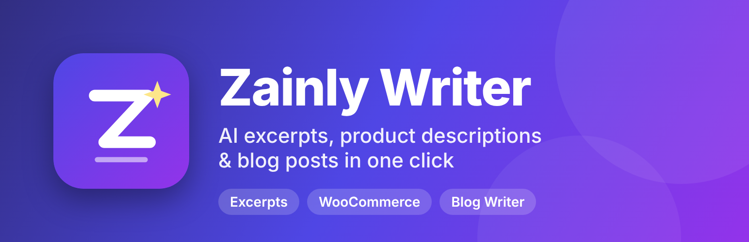 Zainly Writer banner