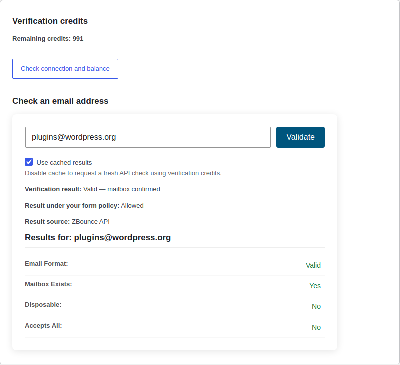 Manual check of an existing mailbox: allowed under your form policy.