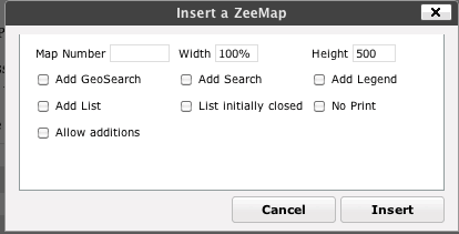 Dialog to customize your published map.