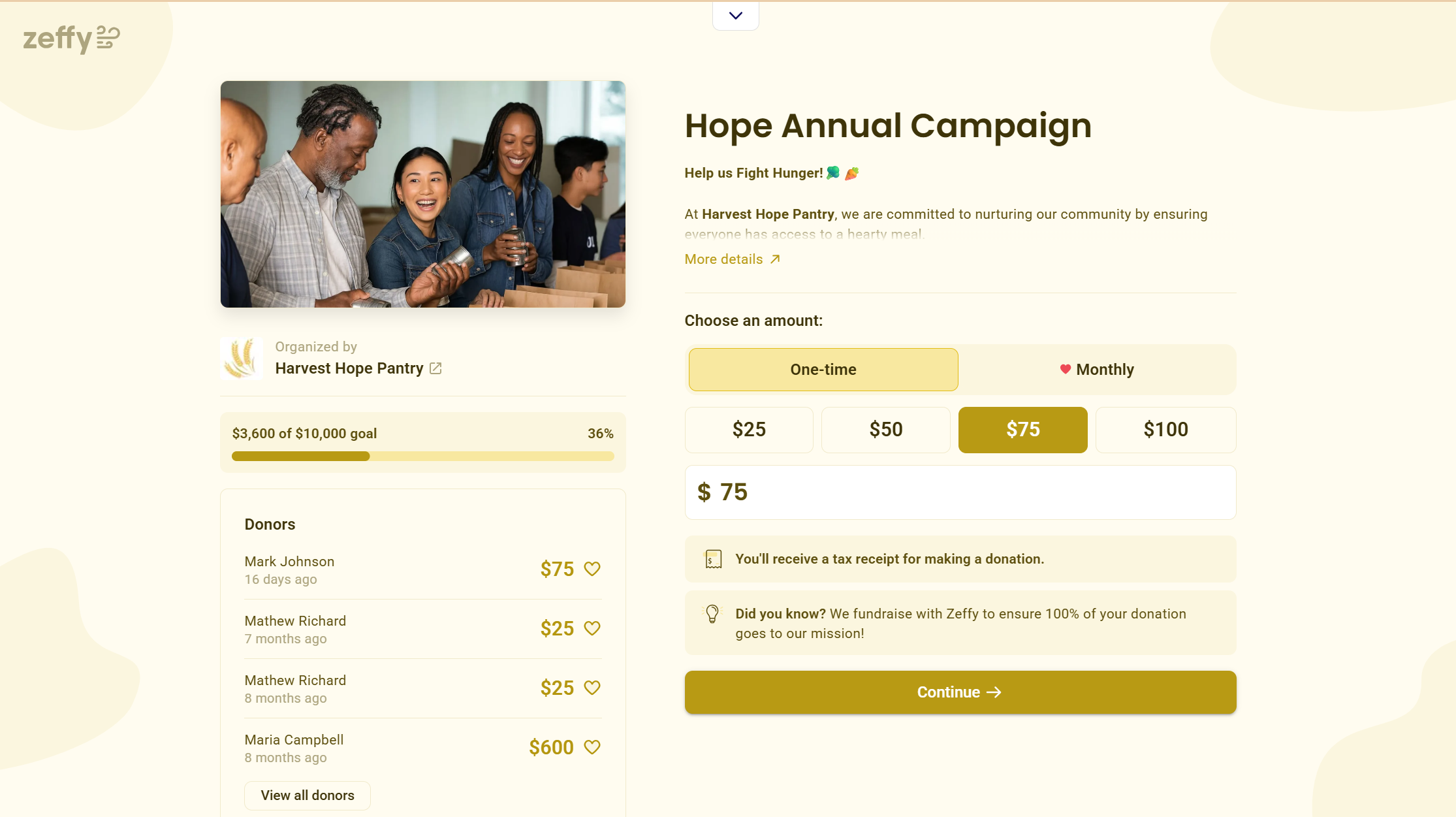 Zeffy Donate Button