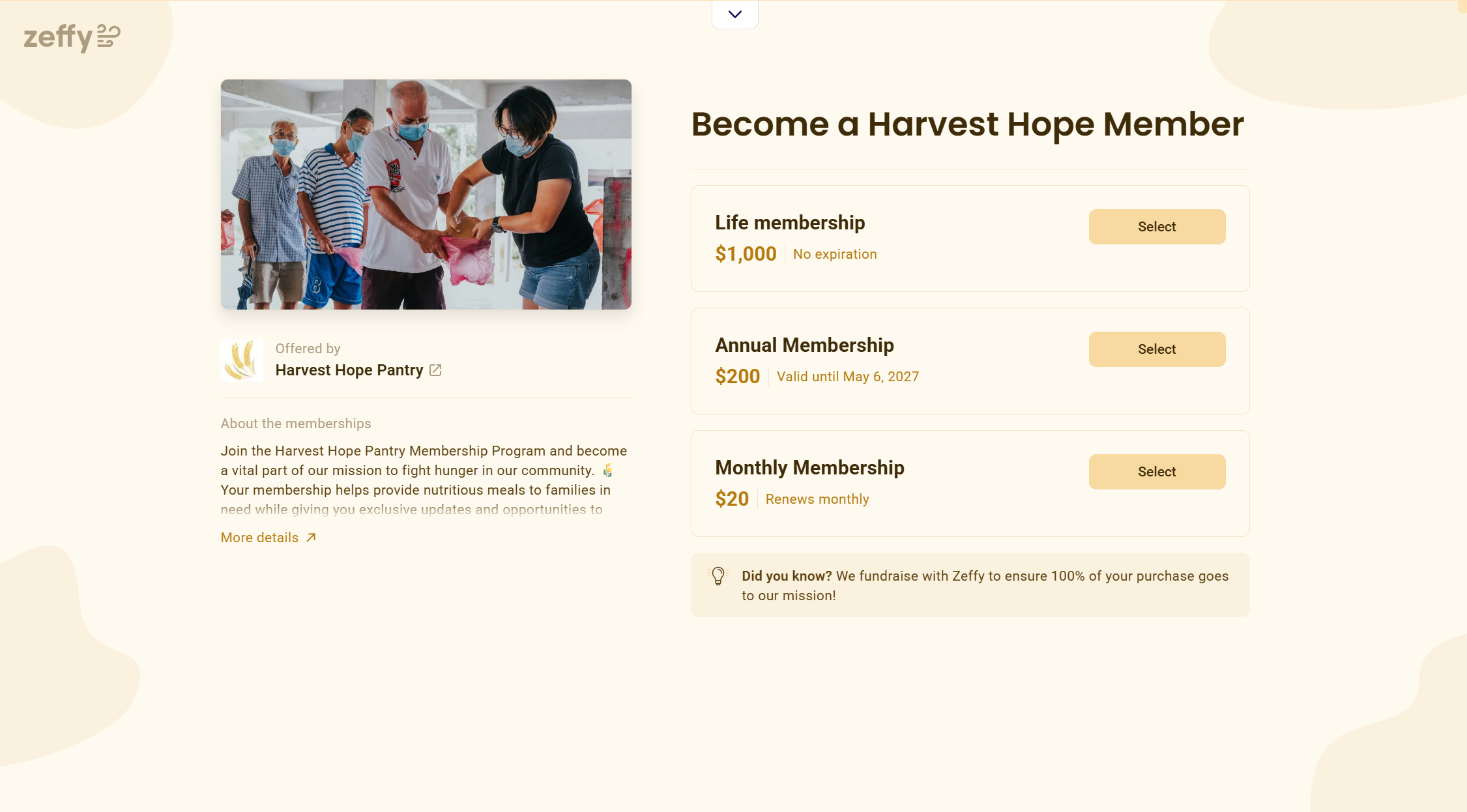 Zeffy Donate Button