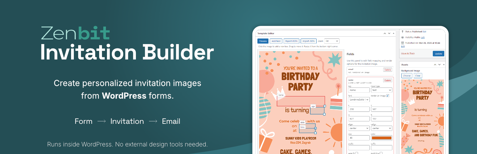 WordPress 外掛 Zenbit Invitation Builder 的封面圖片