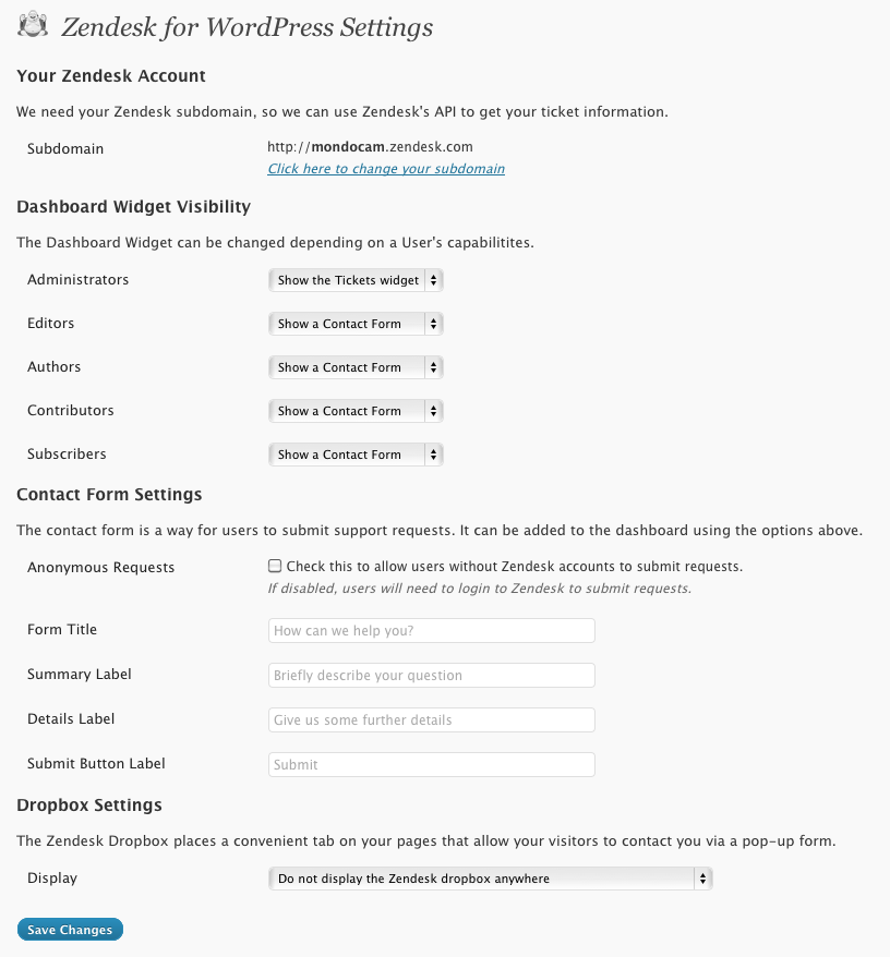 An overview of some of the features available in the settings page