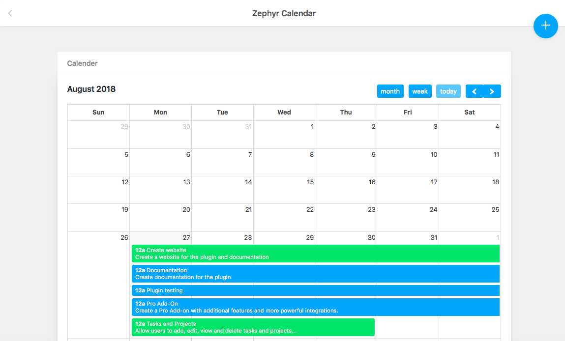 Get a high overview of tasks that need to be done using the Calender