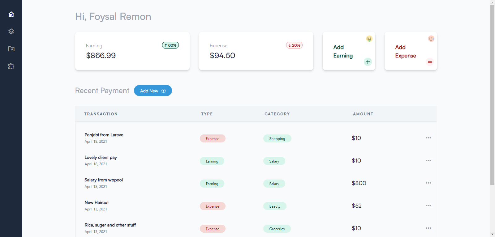 Zero BS Main Dashboard