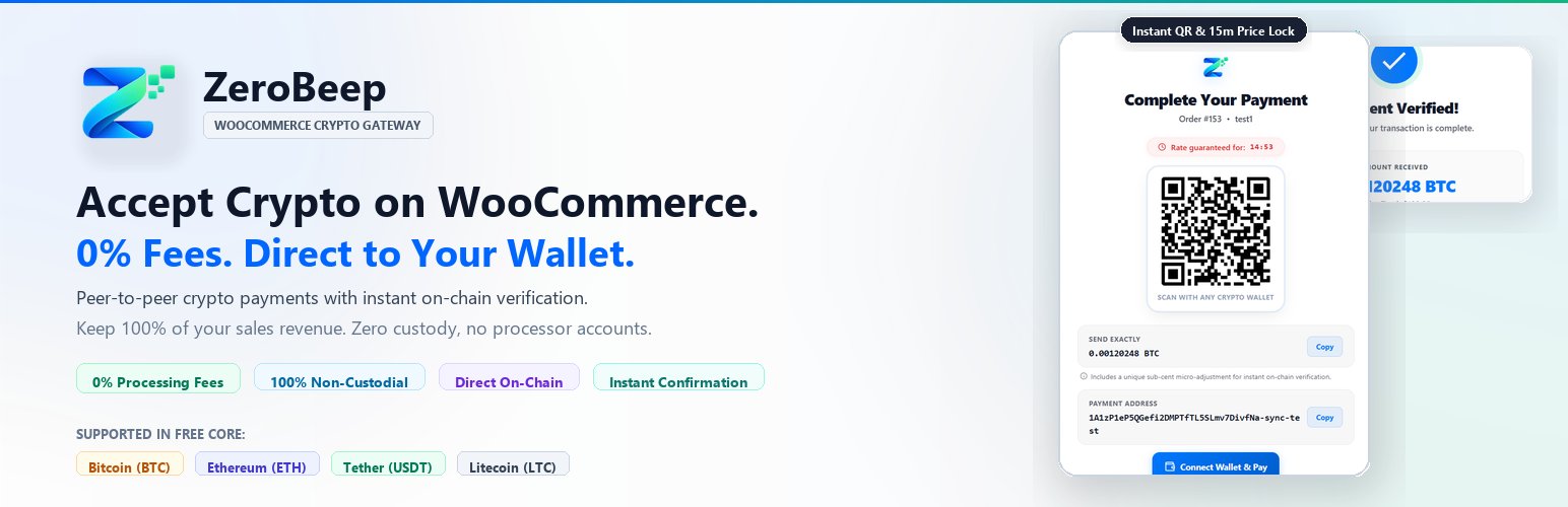 WordPress 外掛 ZeroBeep Crypto Gateway for WooCommerce 的封面圖片