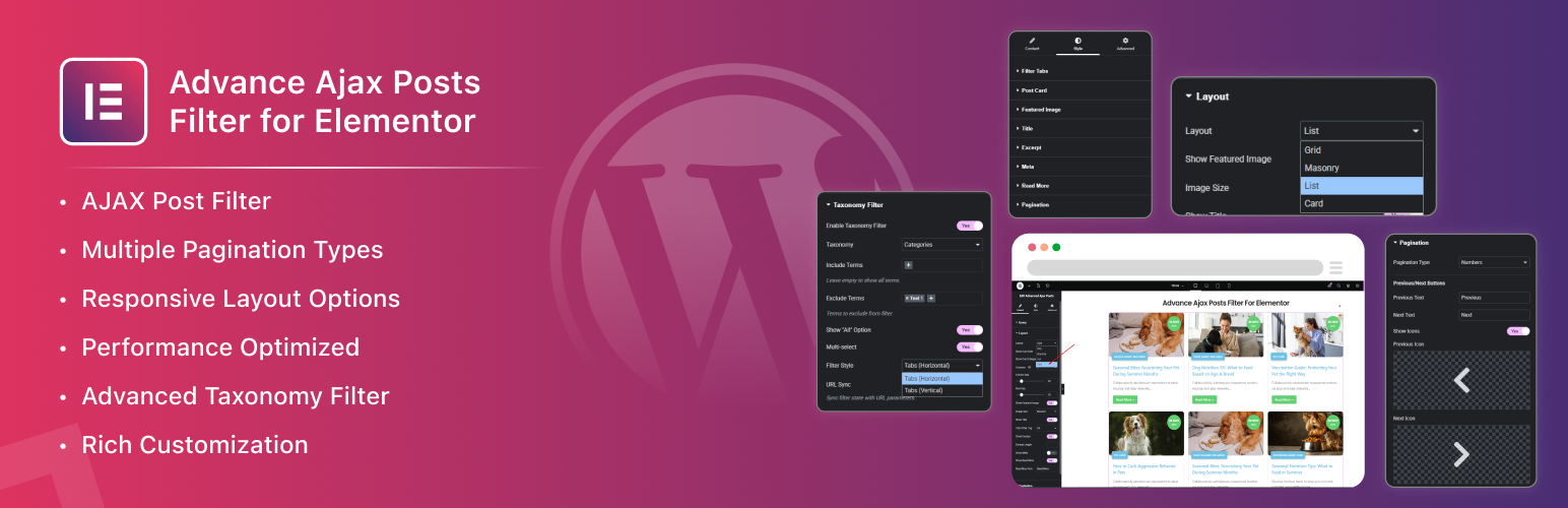 Advanced Ajax Posts Filter For Elementor
