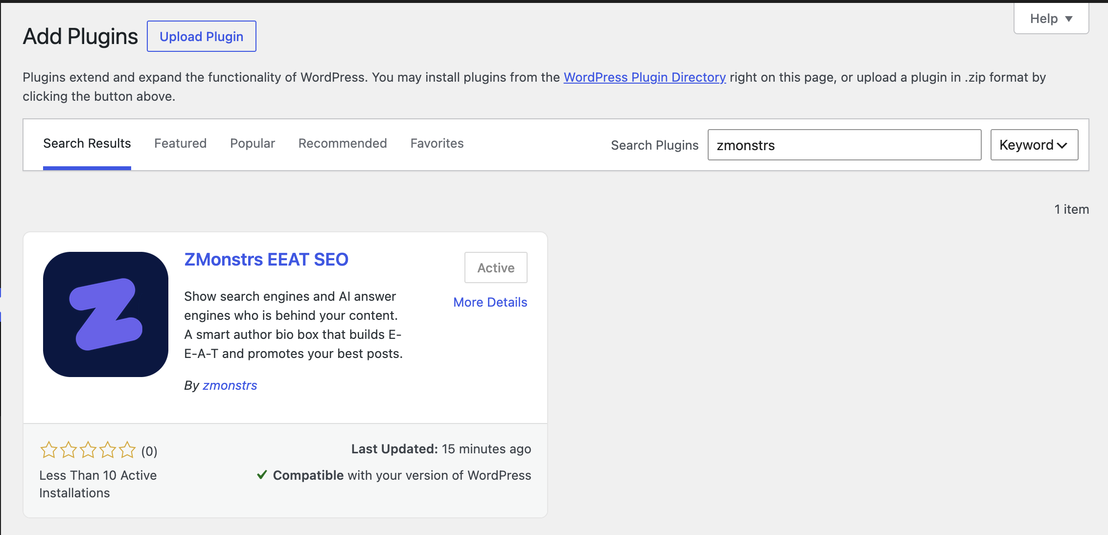 Install in seconds from your dashboard. Search for ZMonstrs under Plugins, Add New, and you are one step from a complete author authority toolkit.