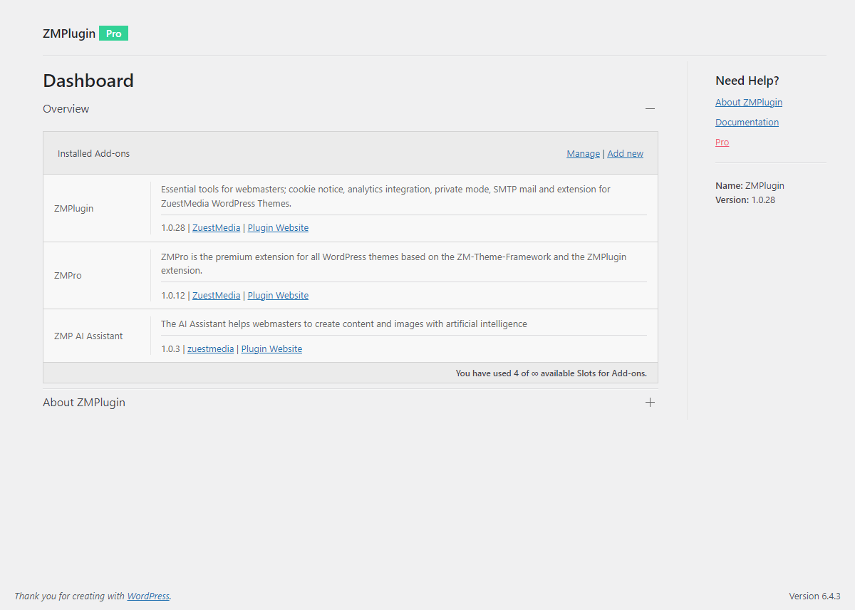 ZMPlugin - Screenshot 1