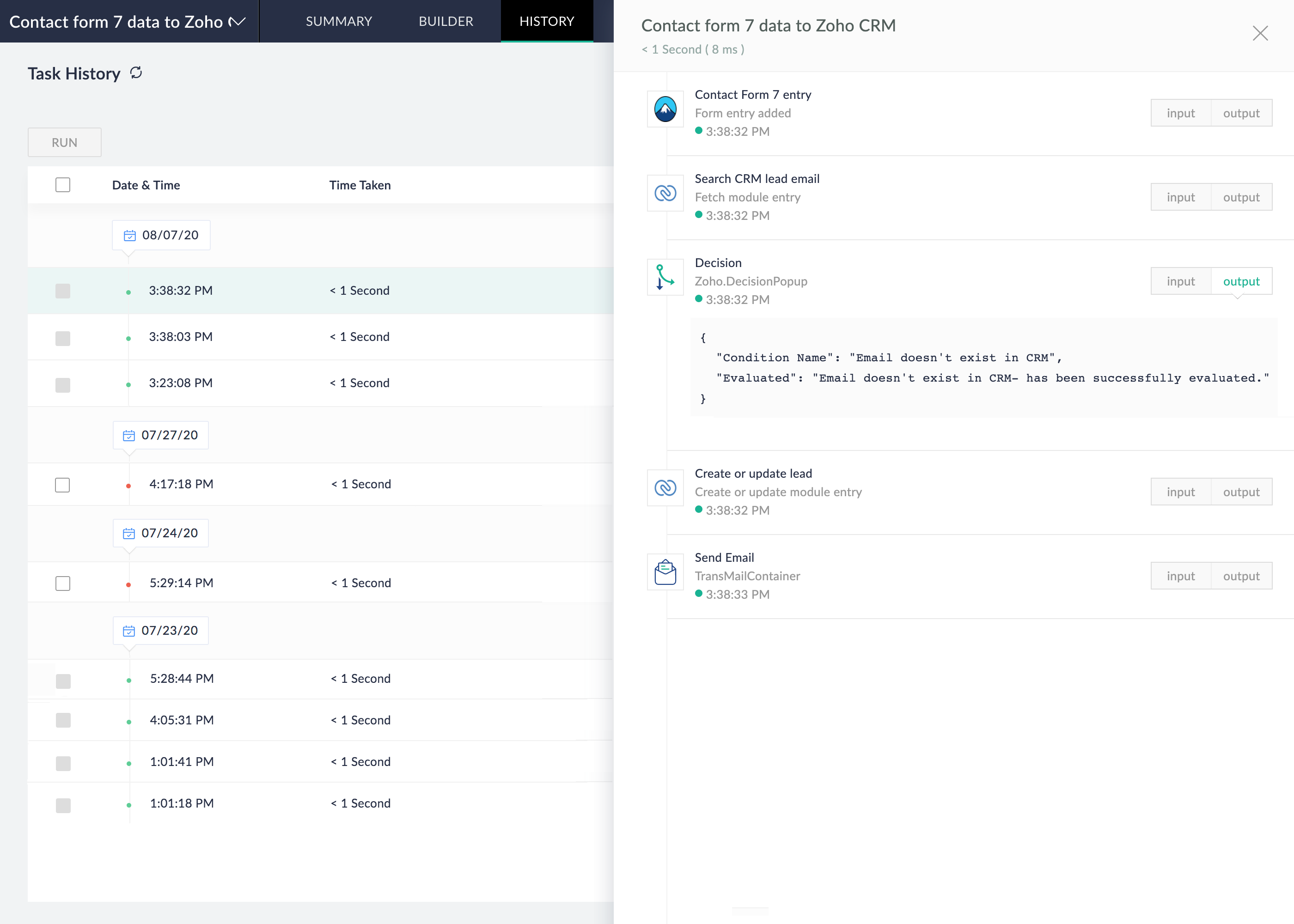 Know how your flows are running, track the progress of each task in detail.