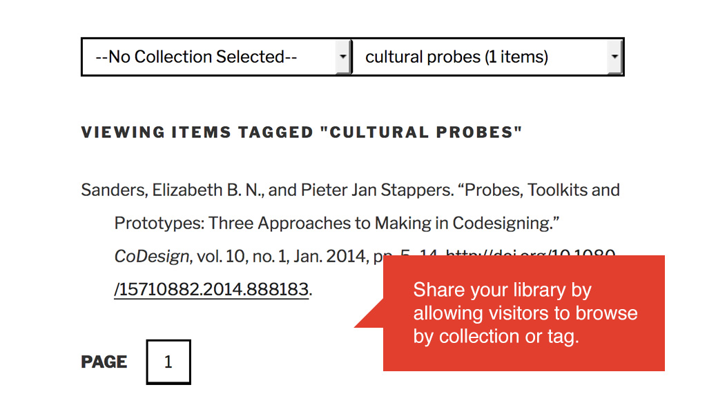 Share your library through your website. Allow visitors to browse by collection or tag.