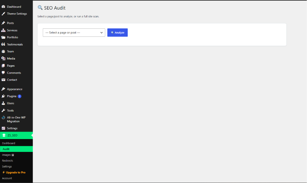 Page/Post SEO Audit scanner